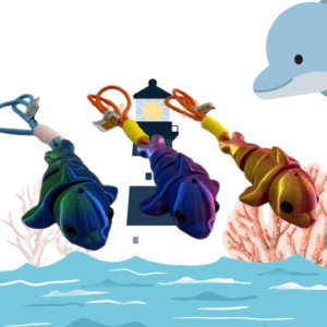 Llavero Delfín 3D – Divertido y Colorido