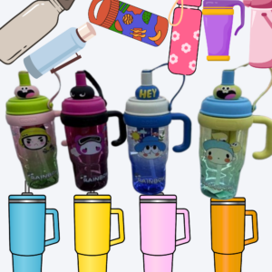 Botilito Estampado de 1000 ml con Pitillo