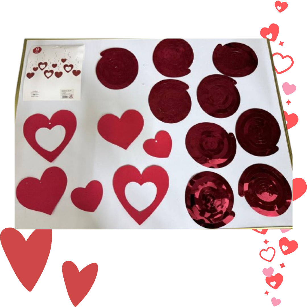 Set de Espirales de Corazón x 9 Piezas