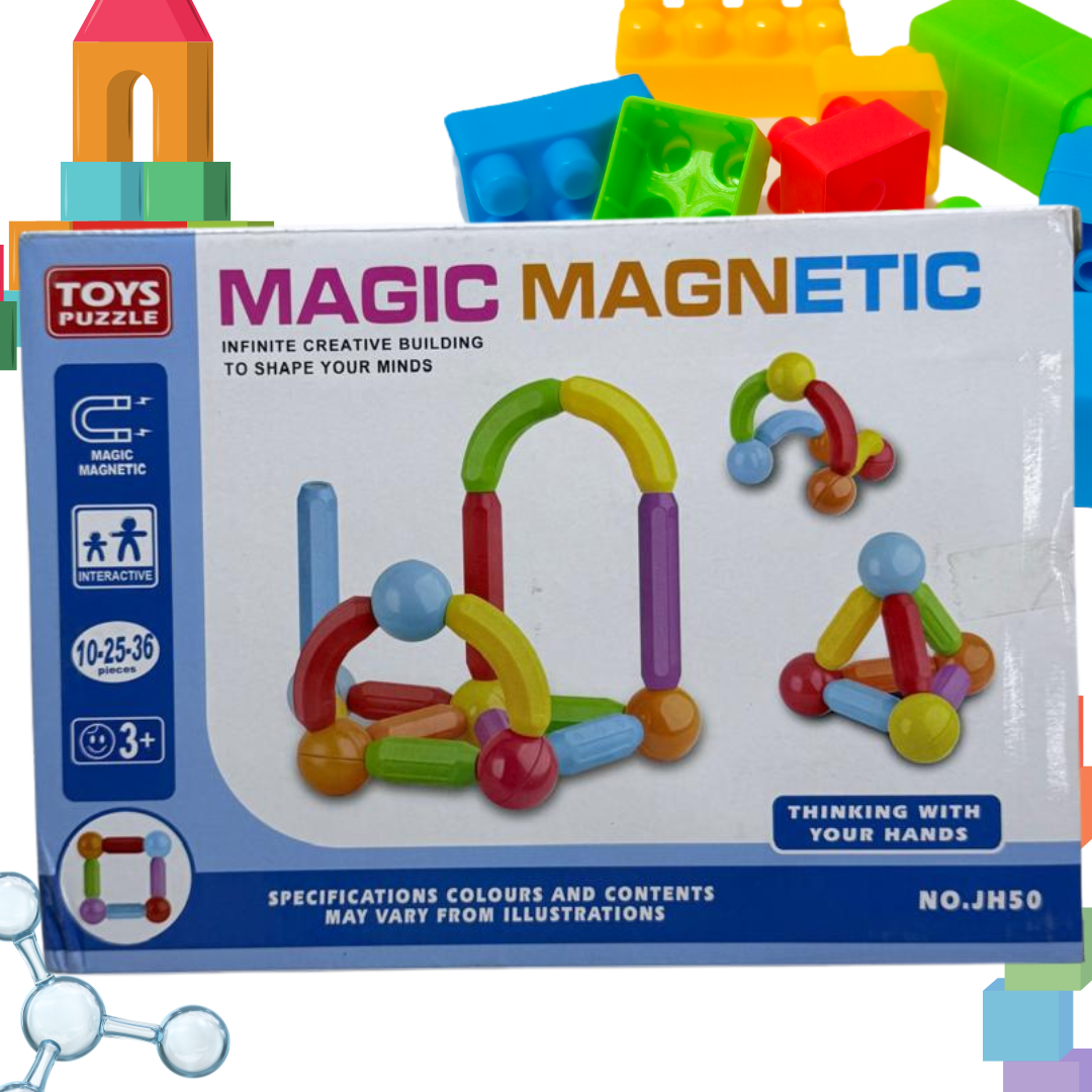 Set Fichas Magnéticas: Construcción Geométrica en 3D